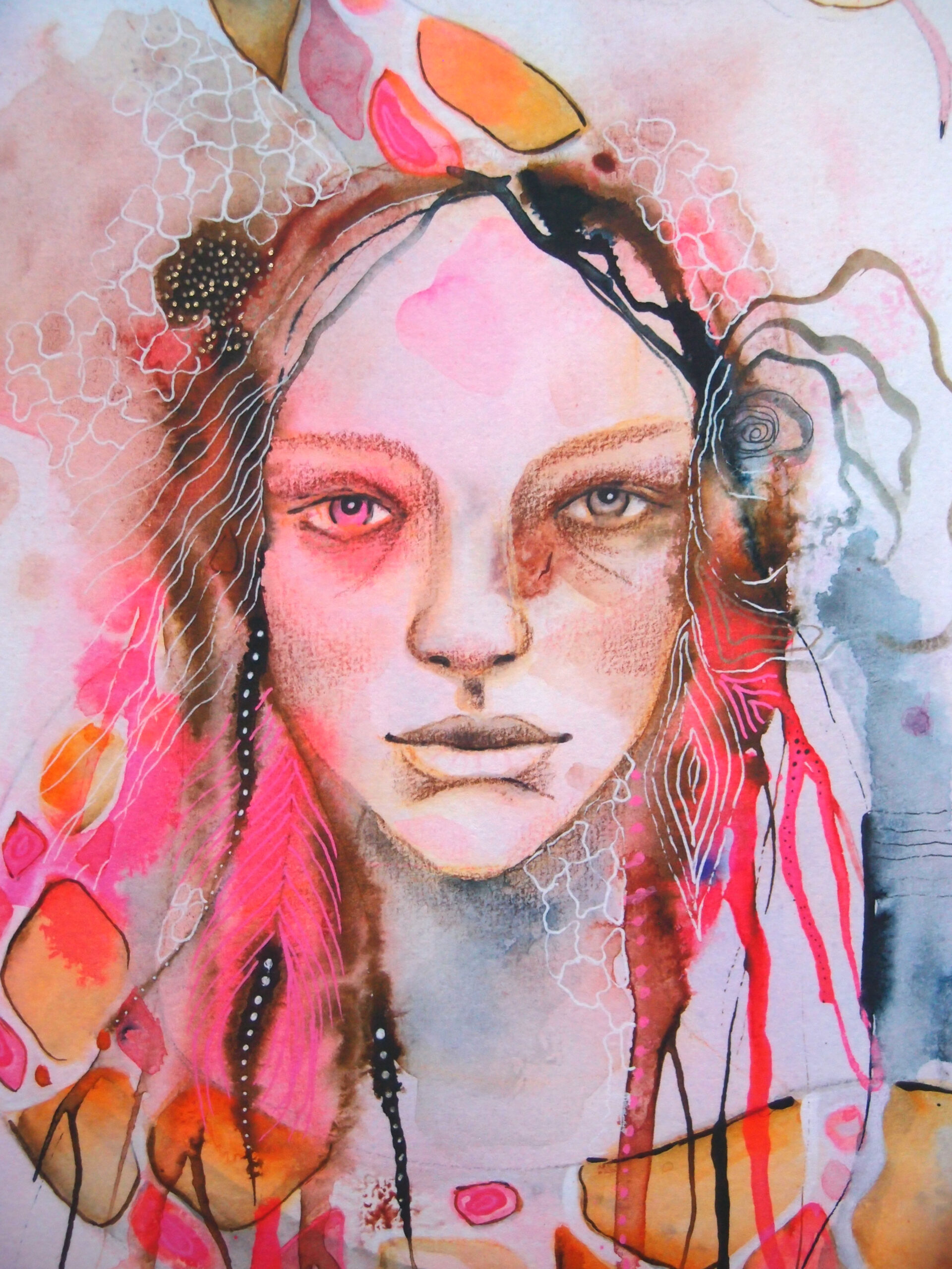 Kobieta waz transformacja wydruk artystyczny