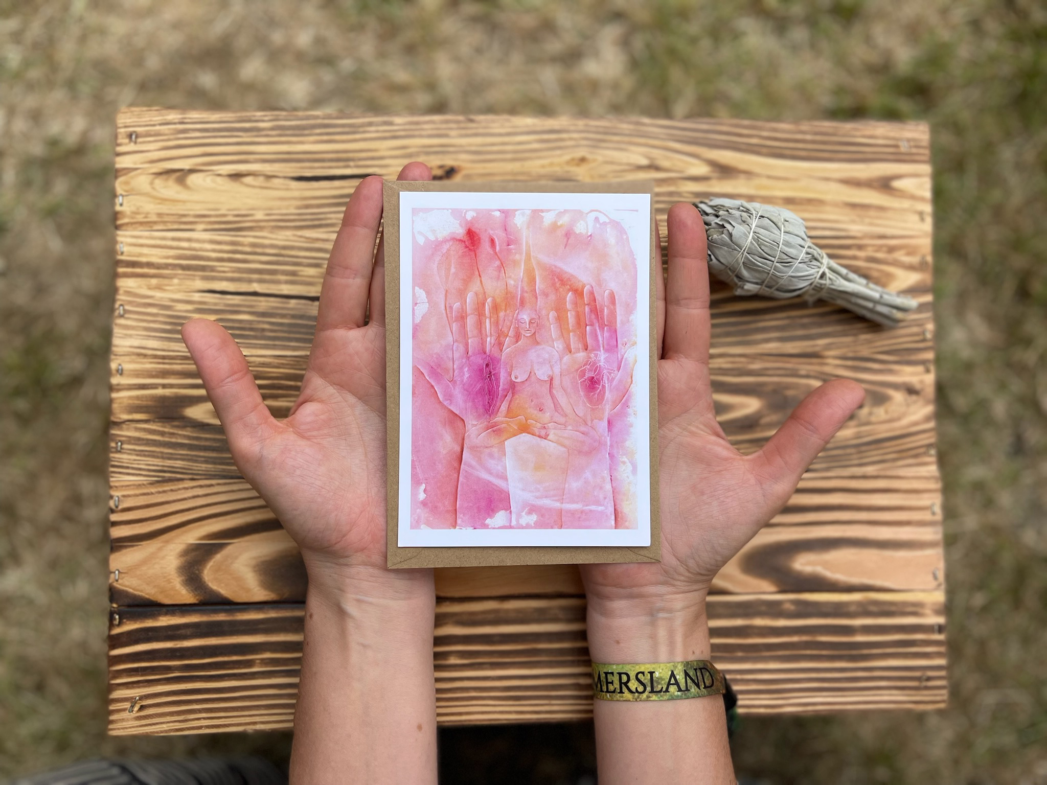 Pocztowka artystyczna Otwarcie w sercu i w ciele