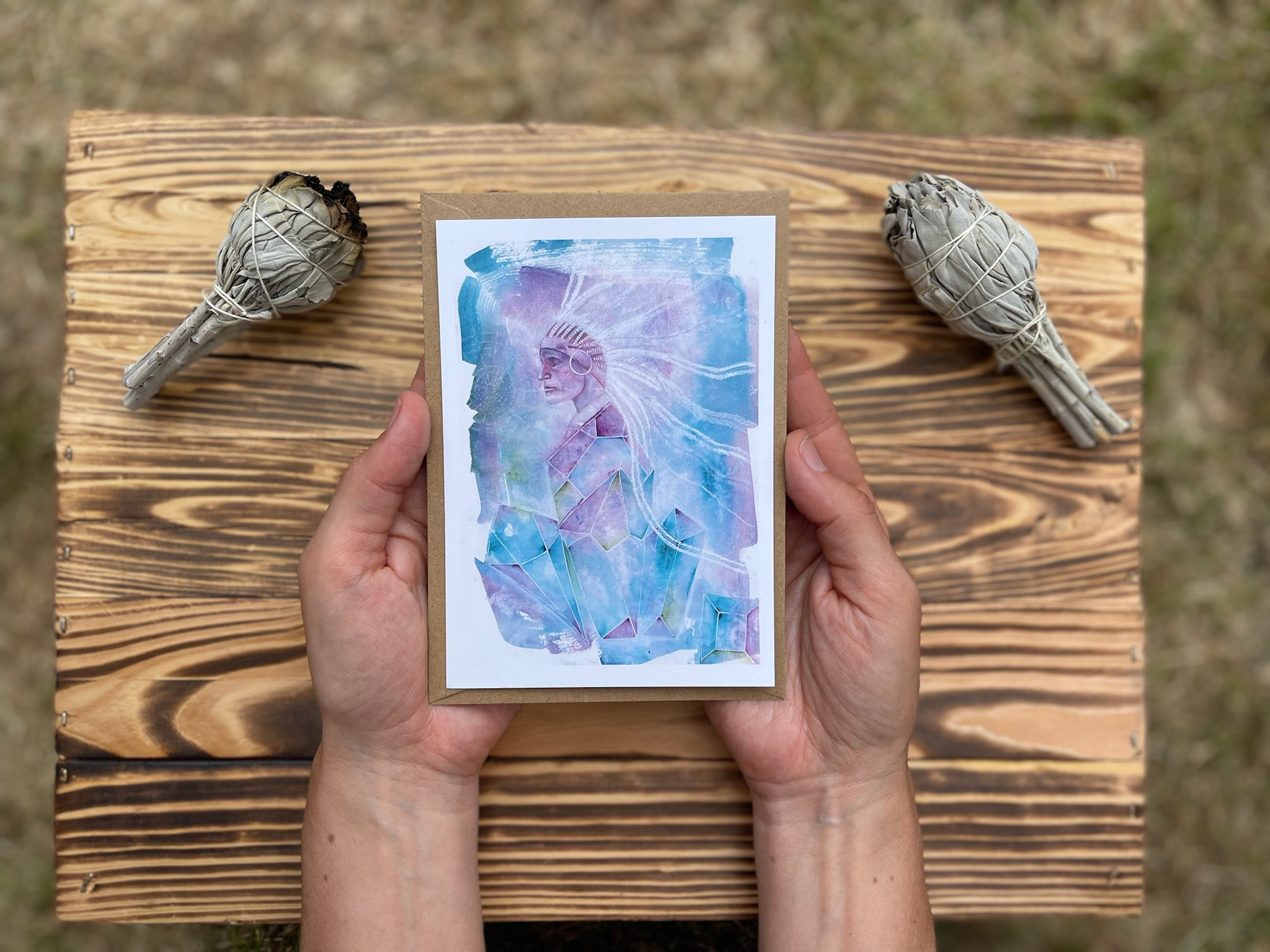 Pocztowka artystyczna krysztalowy uzdrowiciel