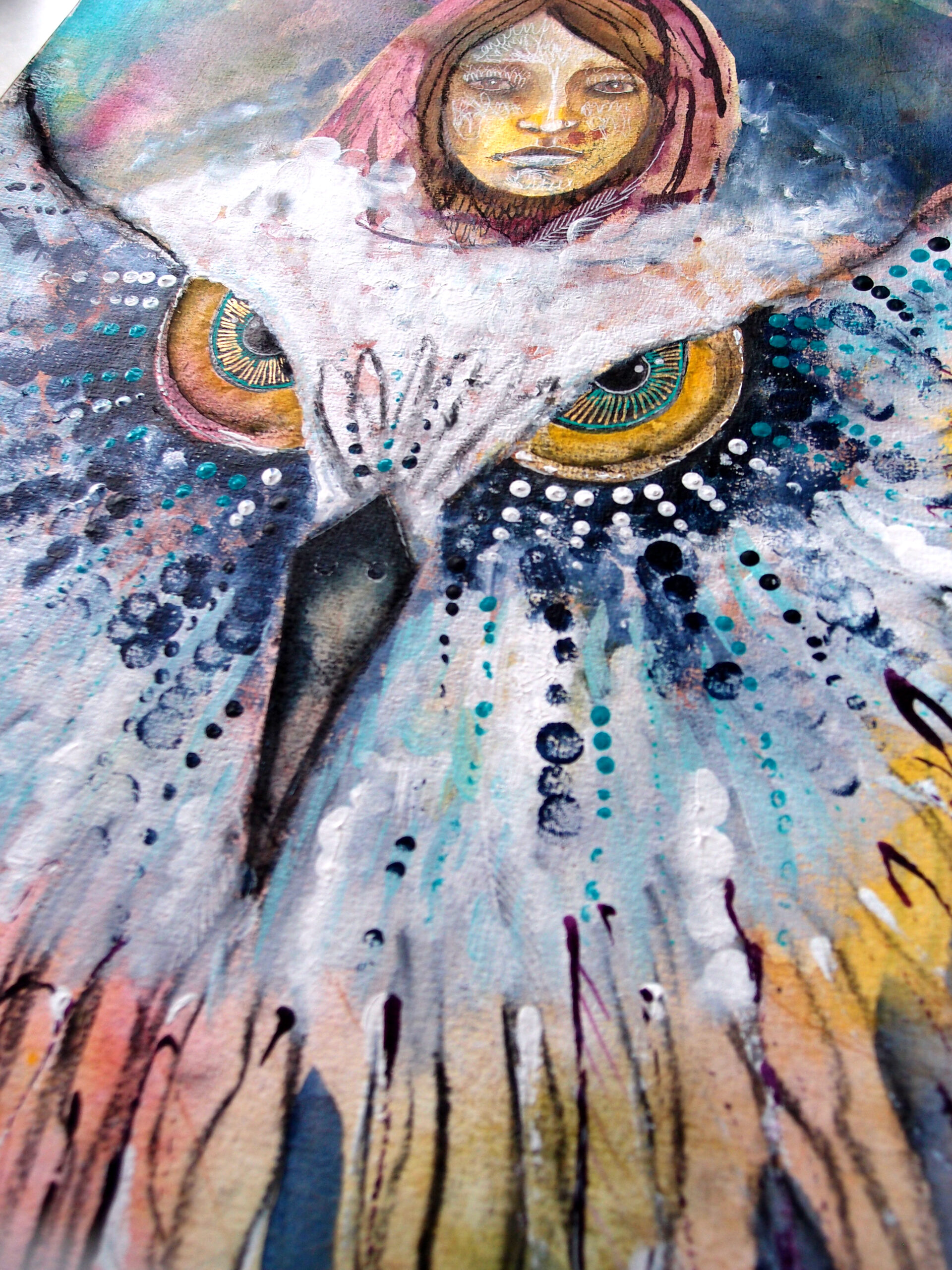 Bojownicza sowa, obraz oryginalny - obrazek 2